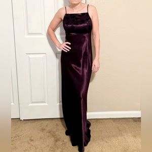 Purple Long Satin Dress